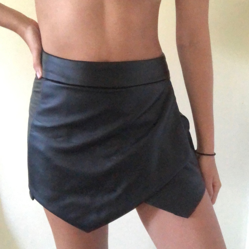 Leather skort